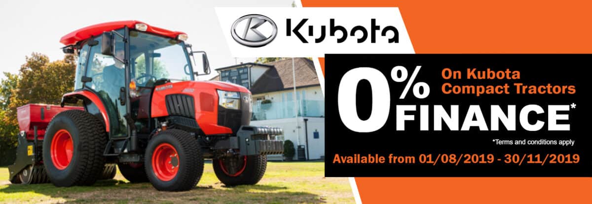 0% Finance available on Kubota Compact Tractors